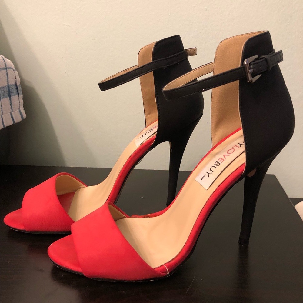 Red and black heels